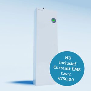 Tall white, vertical device with a round digital control panel on its upper right and a blue circular promo overlay in the bottom-right corner reading a price.