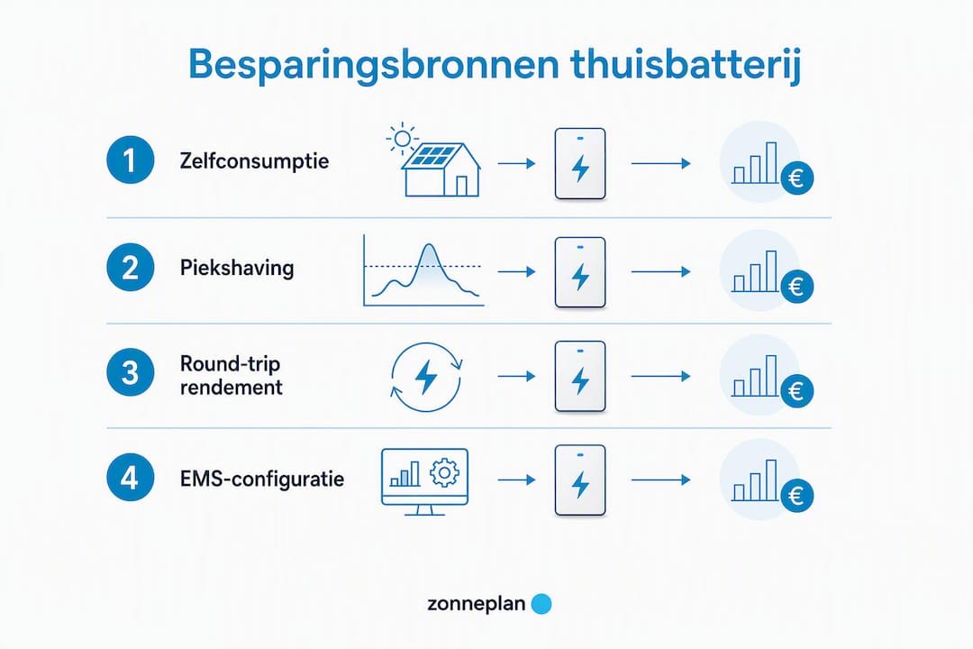 Overzicht: vier manieren waarop een thuisbatterij je helpt besparen