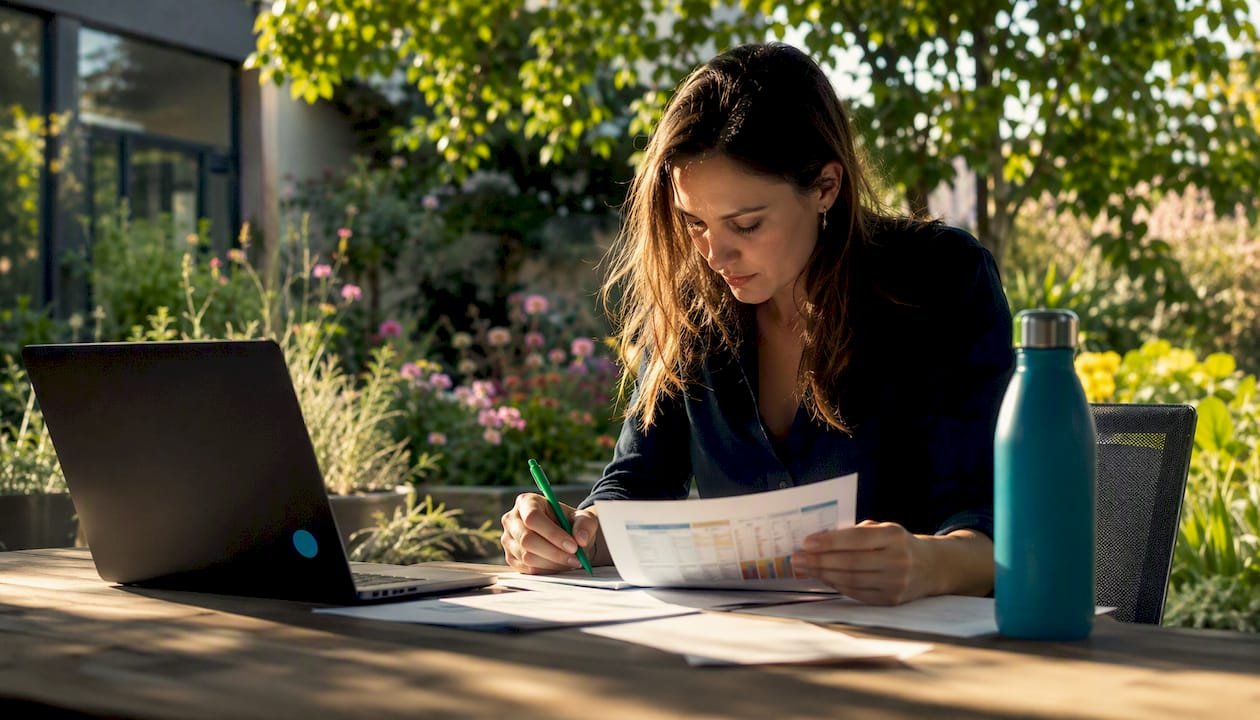 Een vrouw buigt zich aan tafel over de verschillende rollen binnen de energiemarkt.
