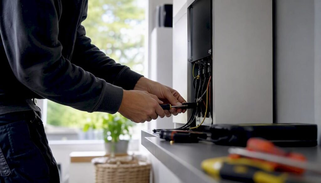Leg de bekabeling aan voor een thuisbatterijsysteem
