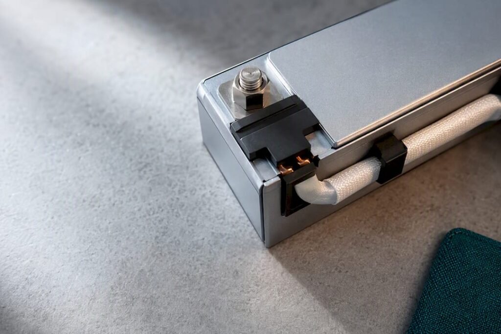 Close-up van een LiFePO4-batterijcel