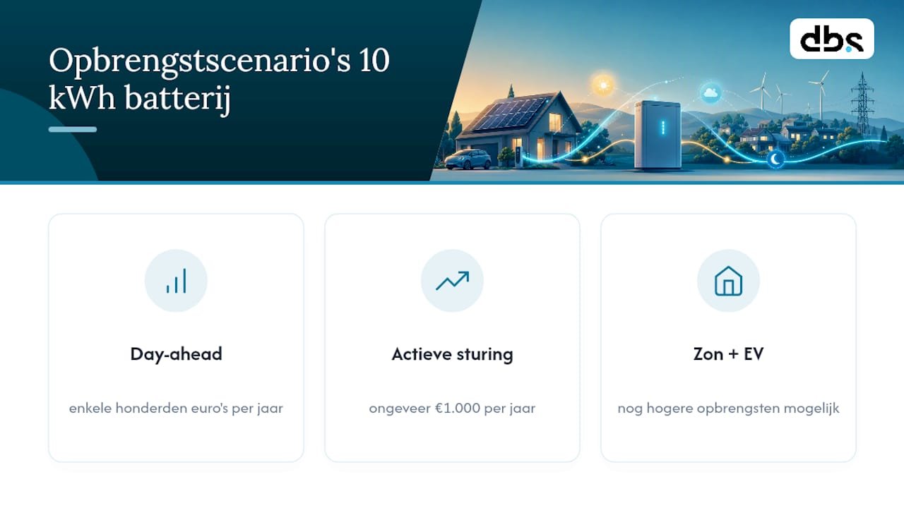 Opbrengstscenario's voor een batterij van 10 kWh
